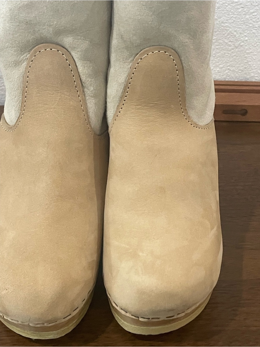 LUXURY Chunky Clog platform stacked boots suede quiet luxury, size 7, MSRP $430 - Picture 6 of 15